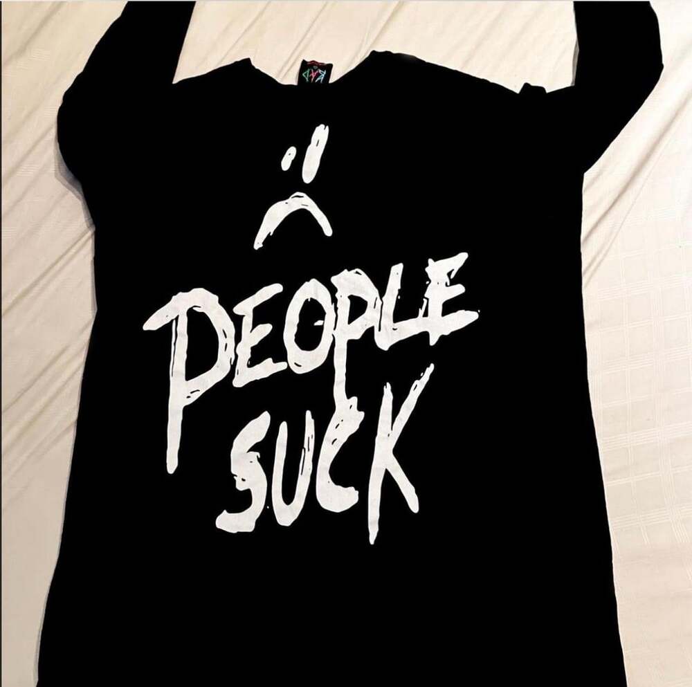 BAD, People Suck, XXXTENTACION Black T-Shirt XL
